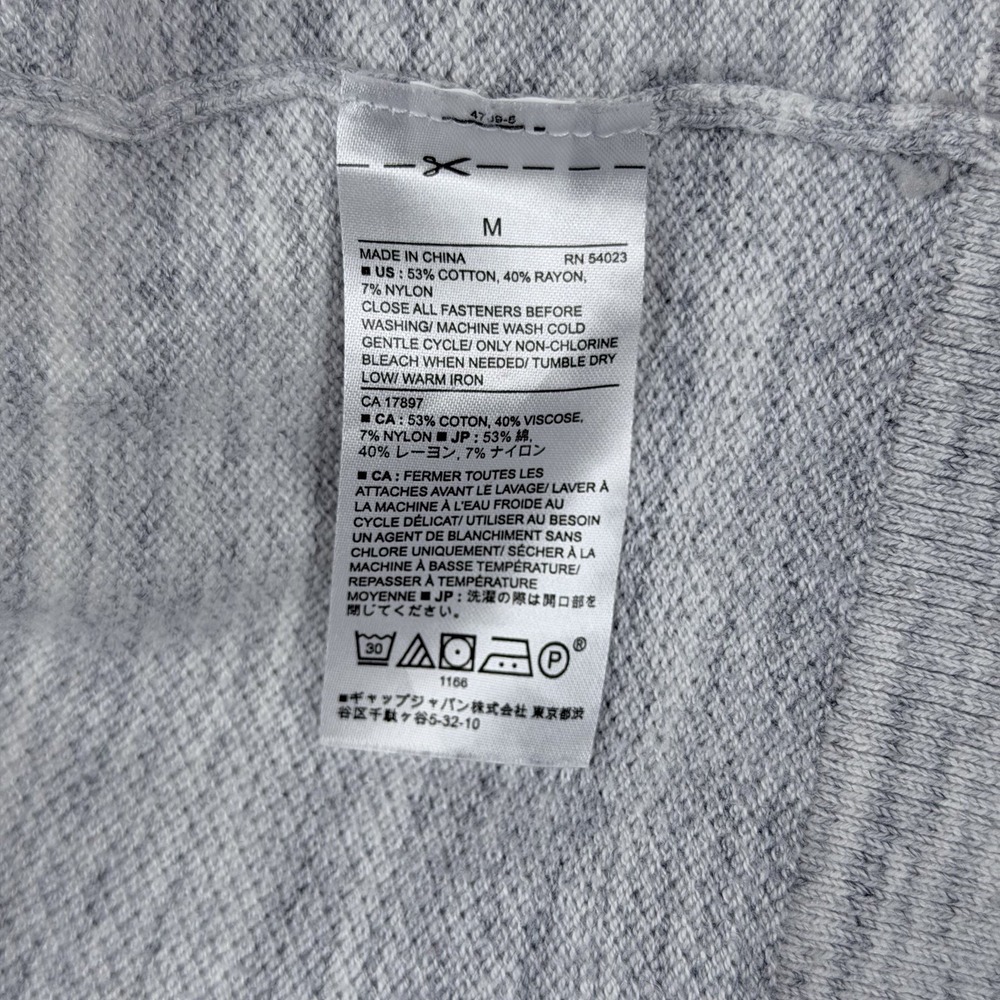 Banana Republic Gray Knit Full-Zip Sweater Mock Neck Men's Size M - Picture 8 of 8